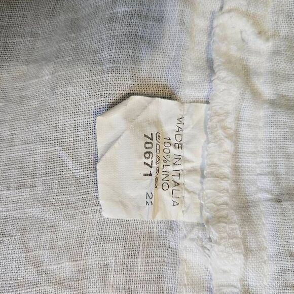 Linen sleeveless long cardigan,  white with silver trim. XL. - Picture 4 of 4